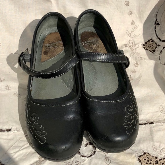 dansko embroidered clogs